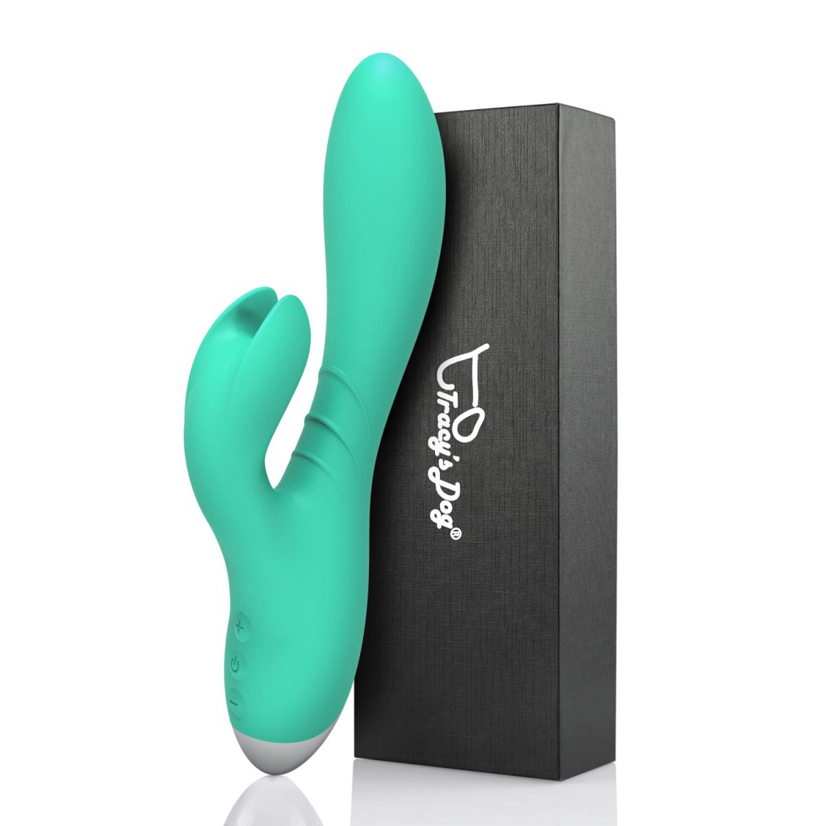 Зеленый вибратор-кролик Jade Rabbit Vibrator - 21,8 см. 1