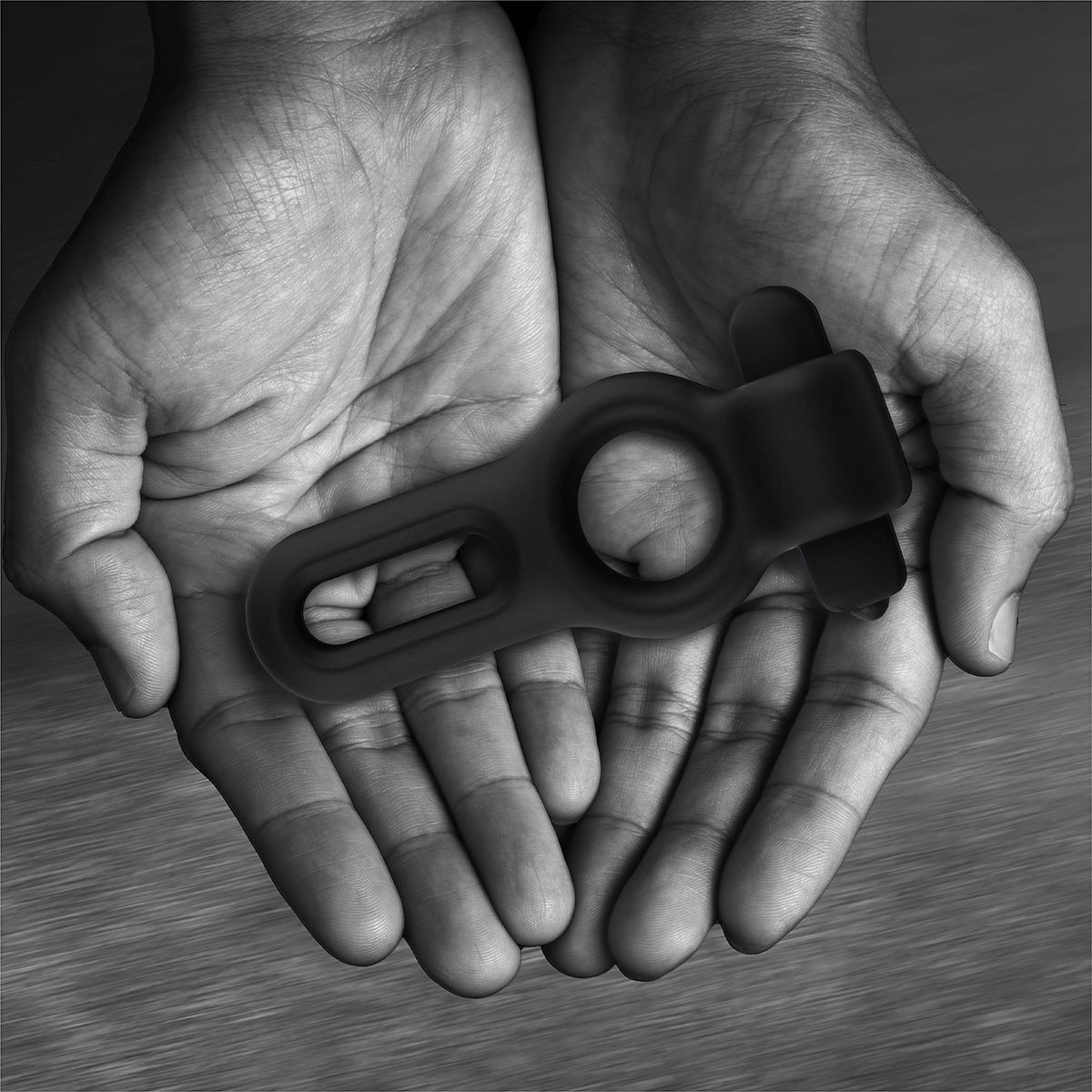 Черное двойное эрекционное виброкольцо Rooster Drake 5