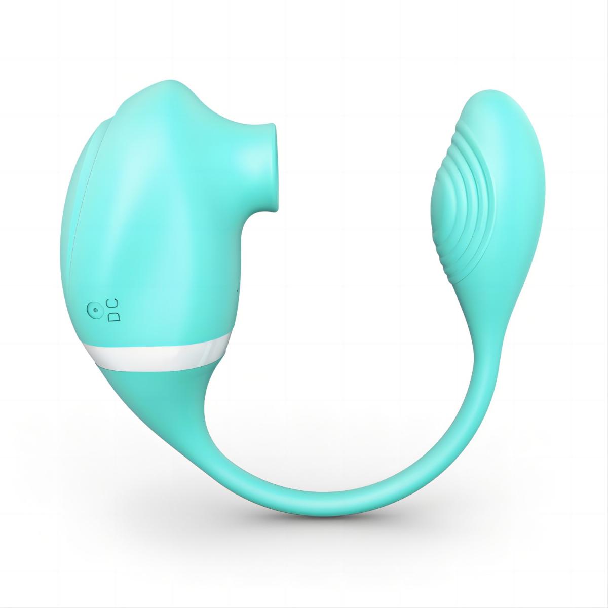 Мятный вакуумный вибростимулятор Tadpole Vibrating Dual Stimulation с виброхвостиком 6