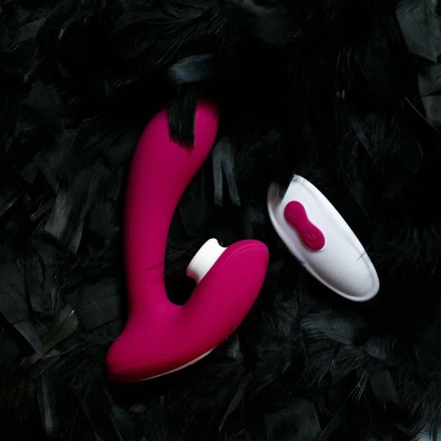 Бордовый вибратор для точки G с вакуум-волновой стимуляцией клитора Venus 8