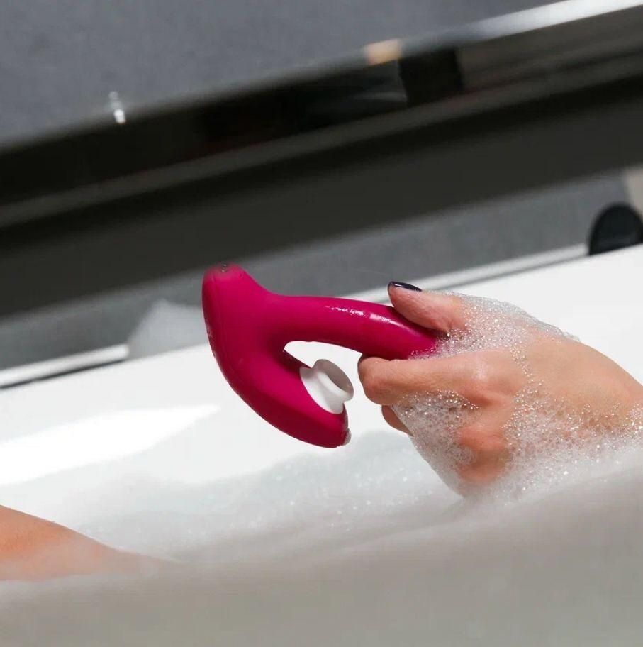 Бордовый вибратор для точки G с вакуум-волновой стимуляцией клитора Venus 9