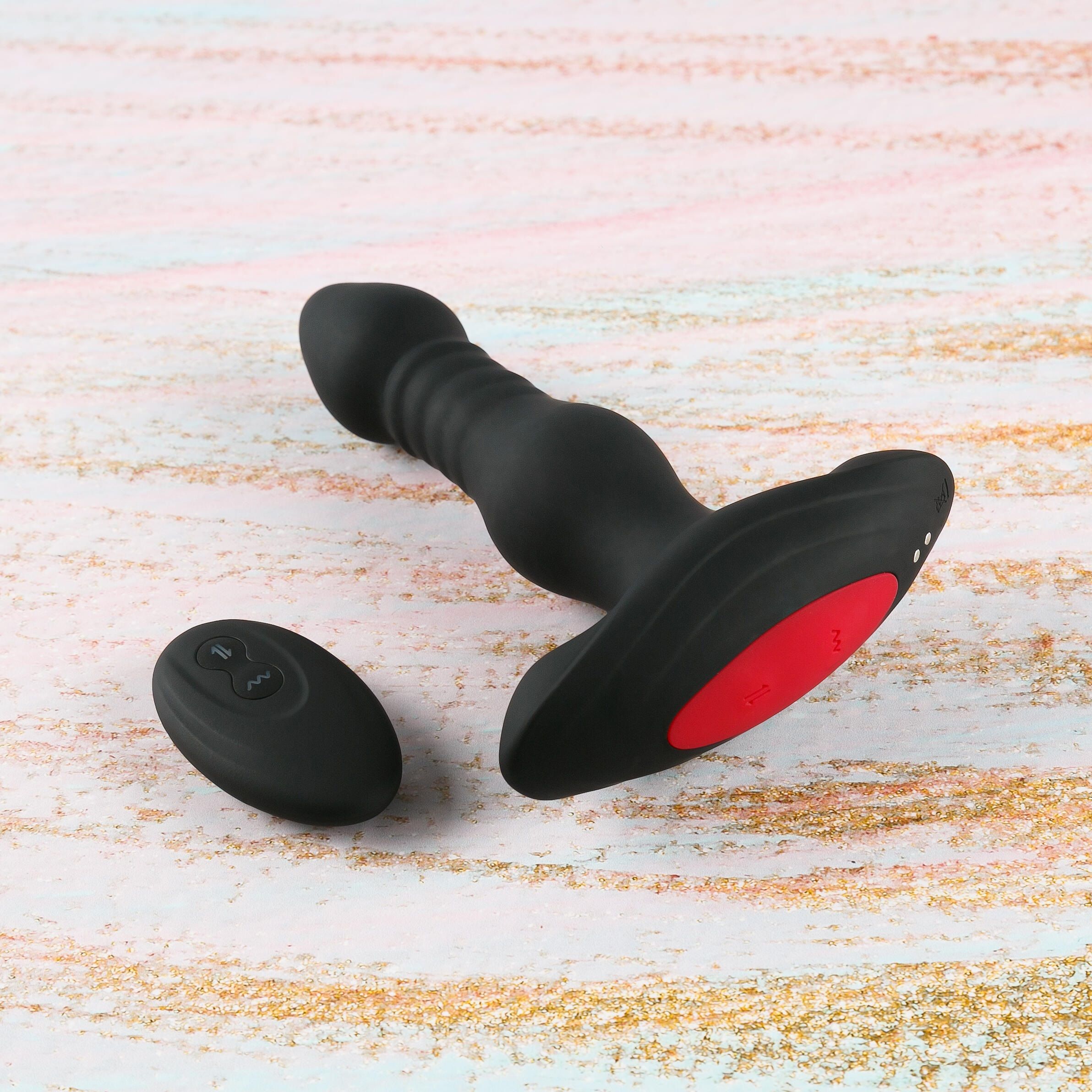 Черная фрикционная вибропробка Viking с пультом ДУ - 15 см. 6