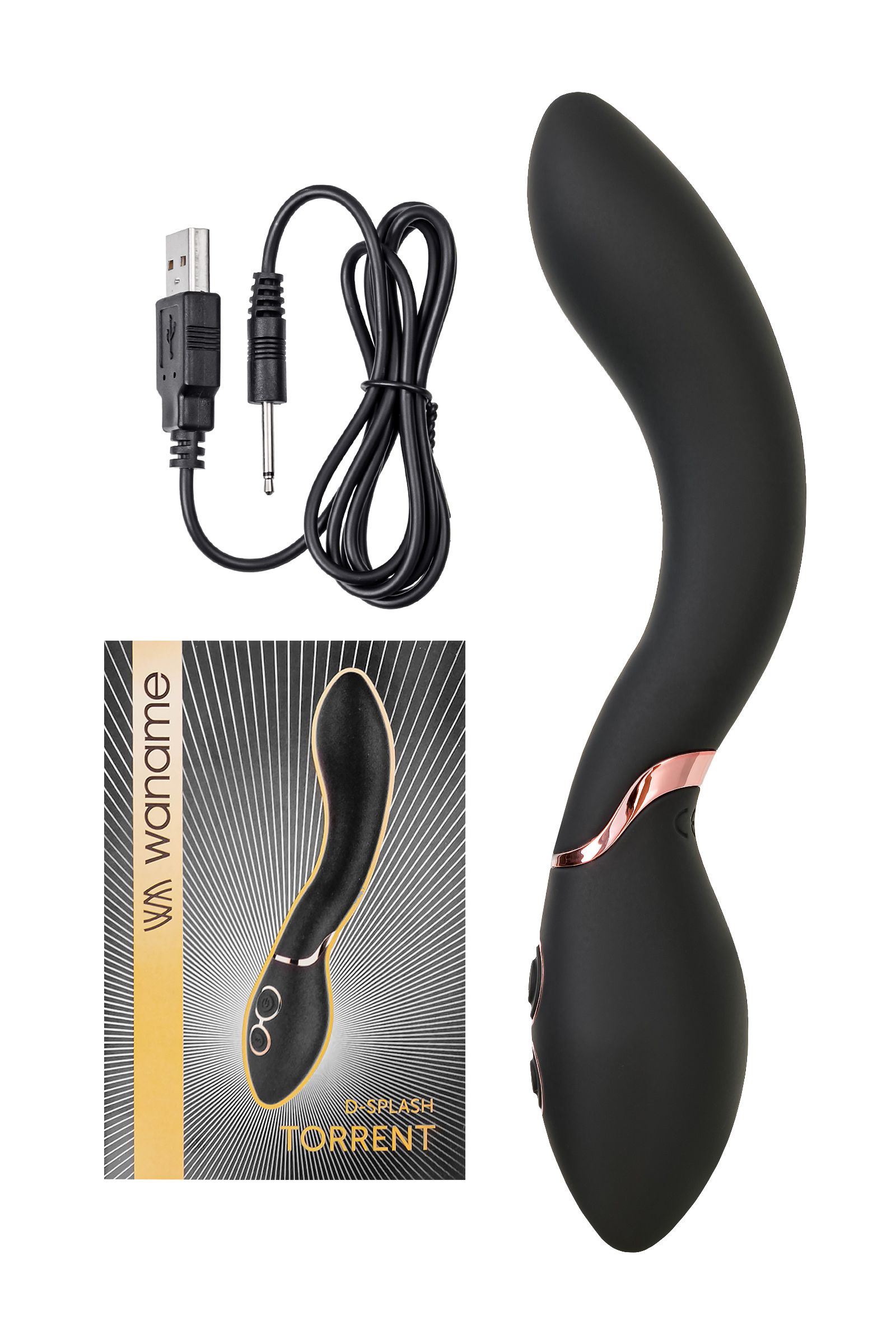 Черный силиконовый вибратор Torrent - 20,5 см. 7