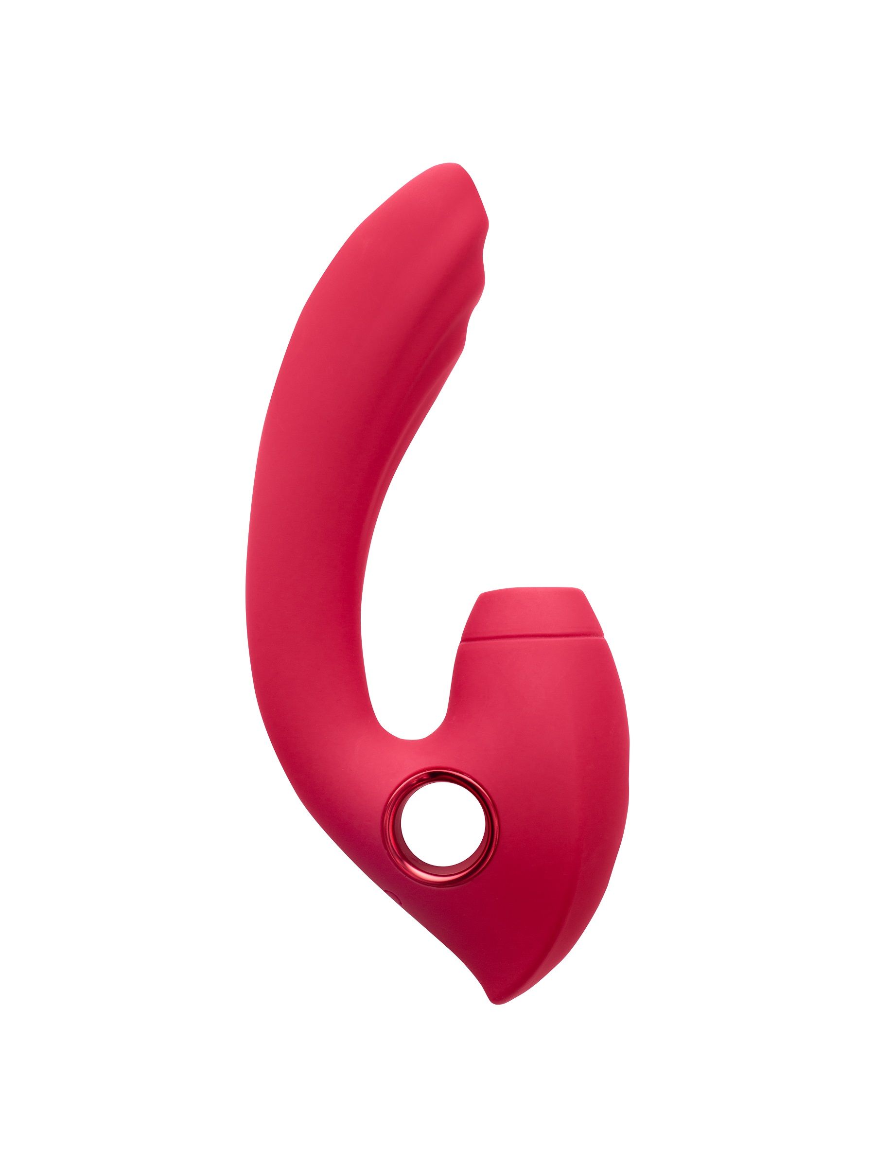 Красный вибратор с вакуум-волновым стимулятором клитора Grace 3