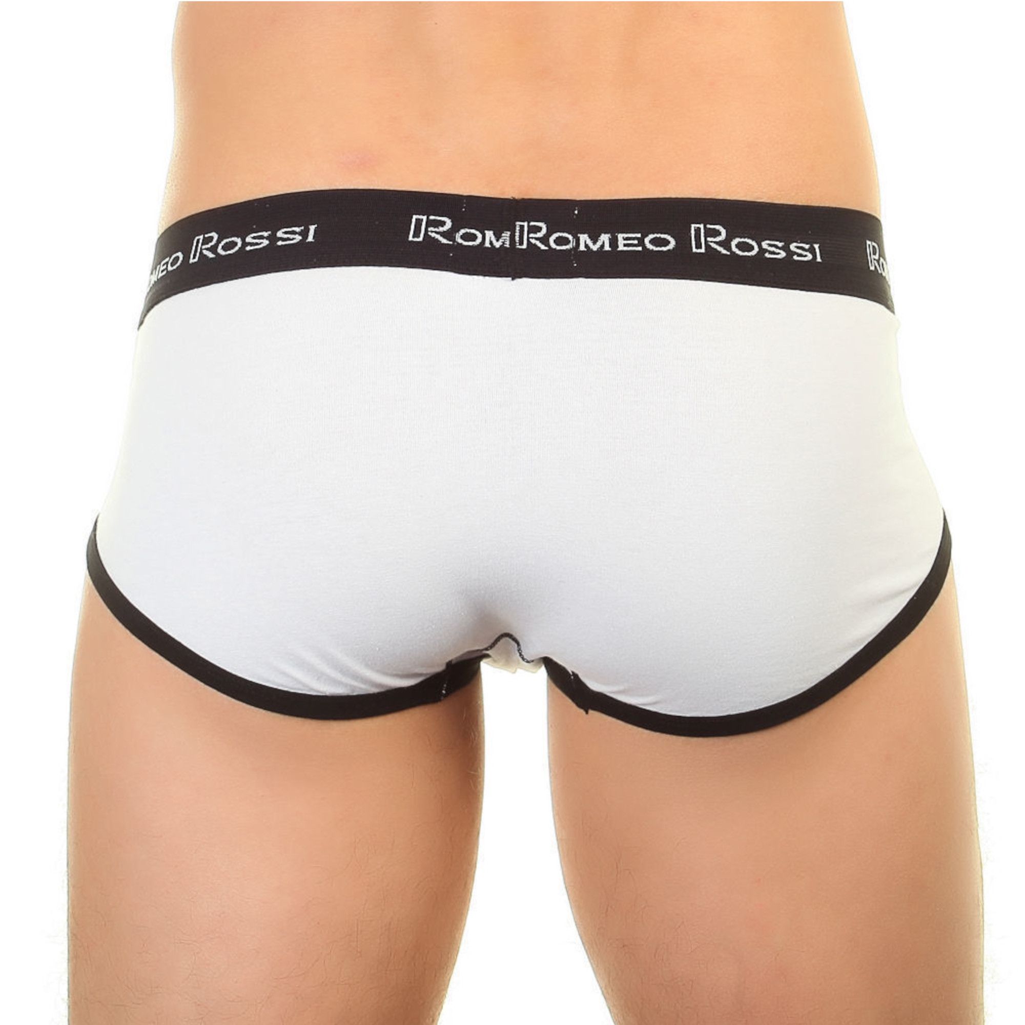 Набор из 3 белых трусов-брифов с чёрной резинкой 2