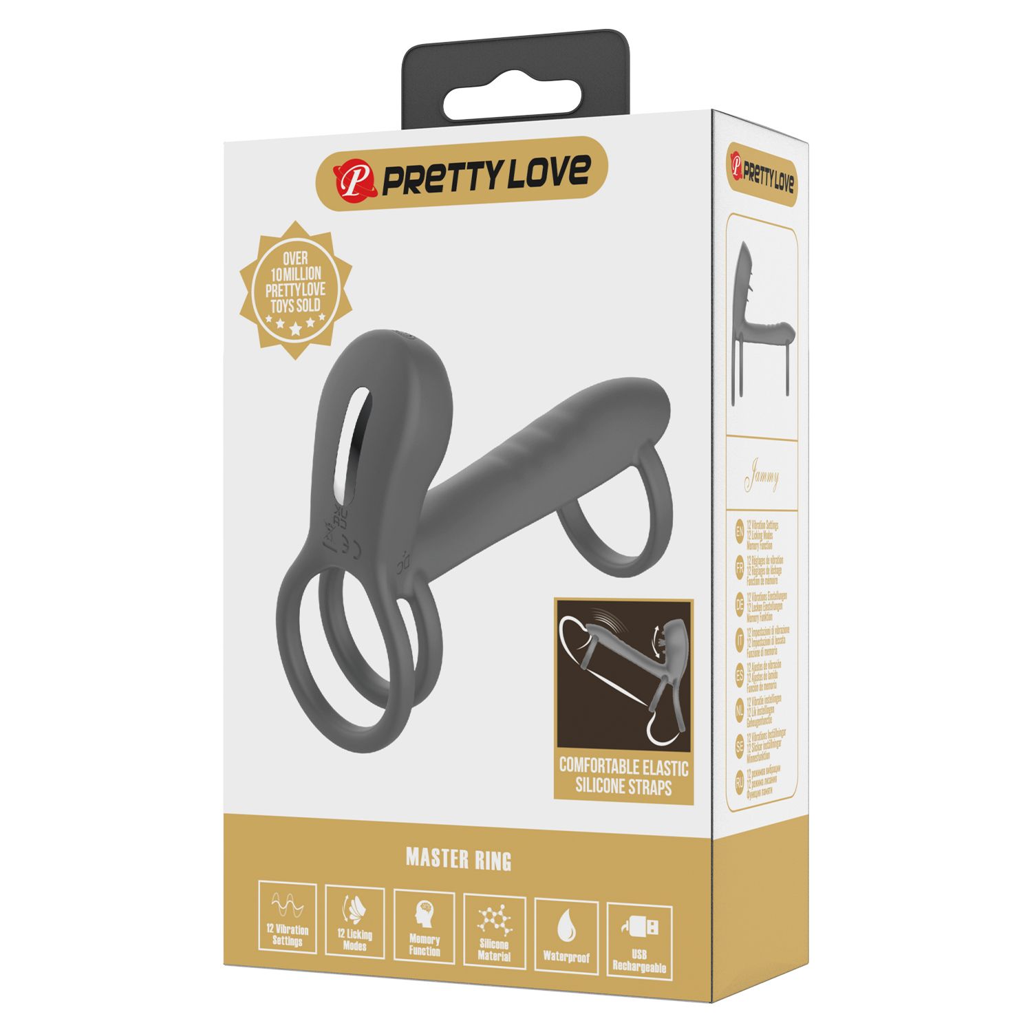 Серая насадка на пенис с 12 режимами вибрации 6