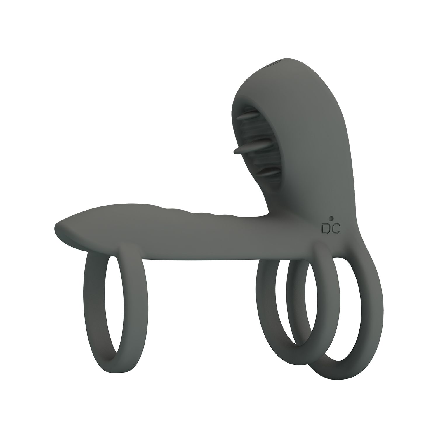 Серая насадка на пенис с 12 режимами вибрации 1