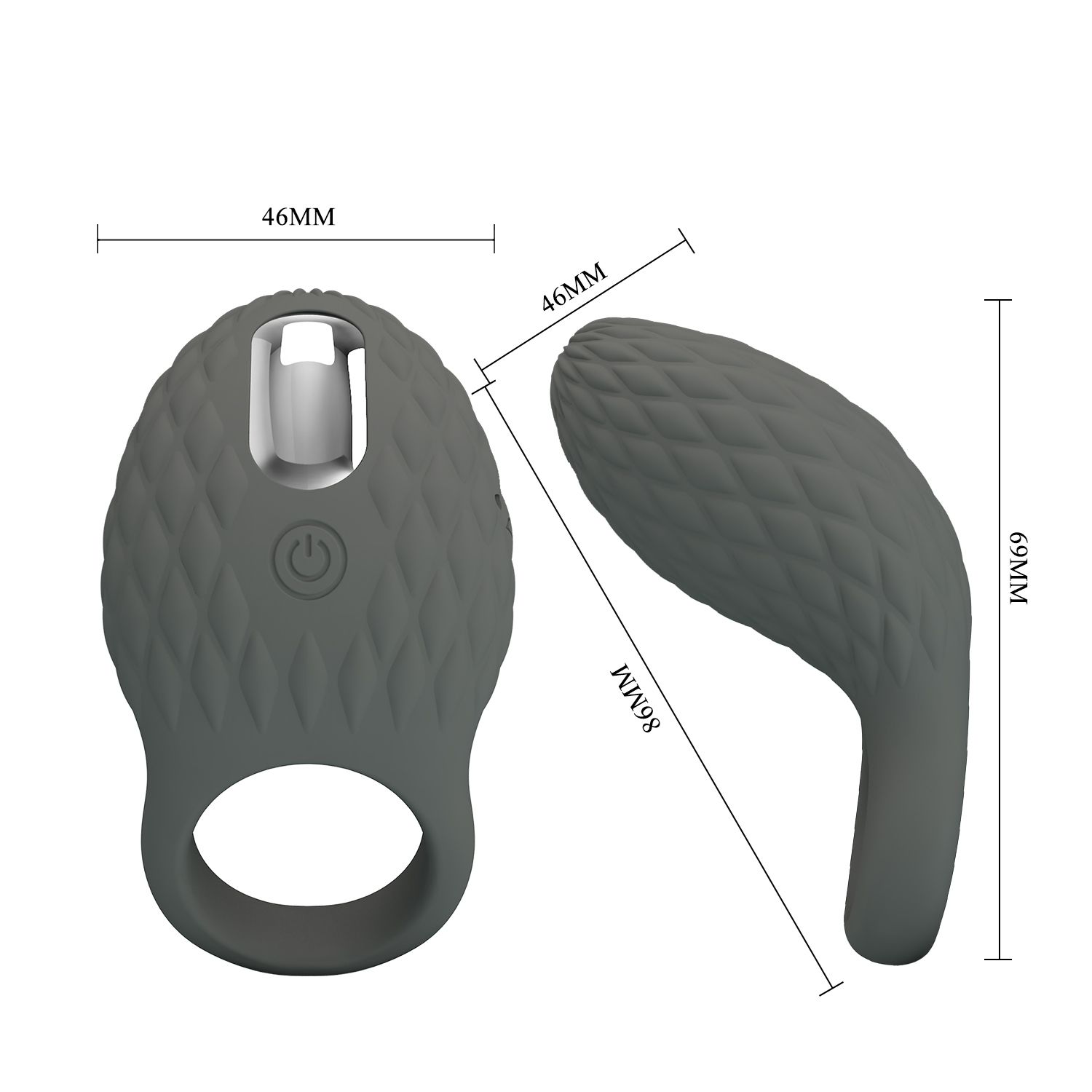 Серое эрекционное виброкольцо 4