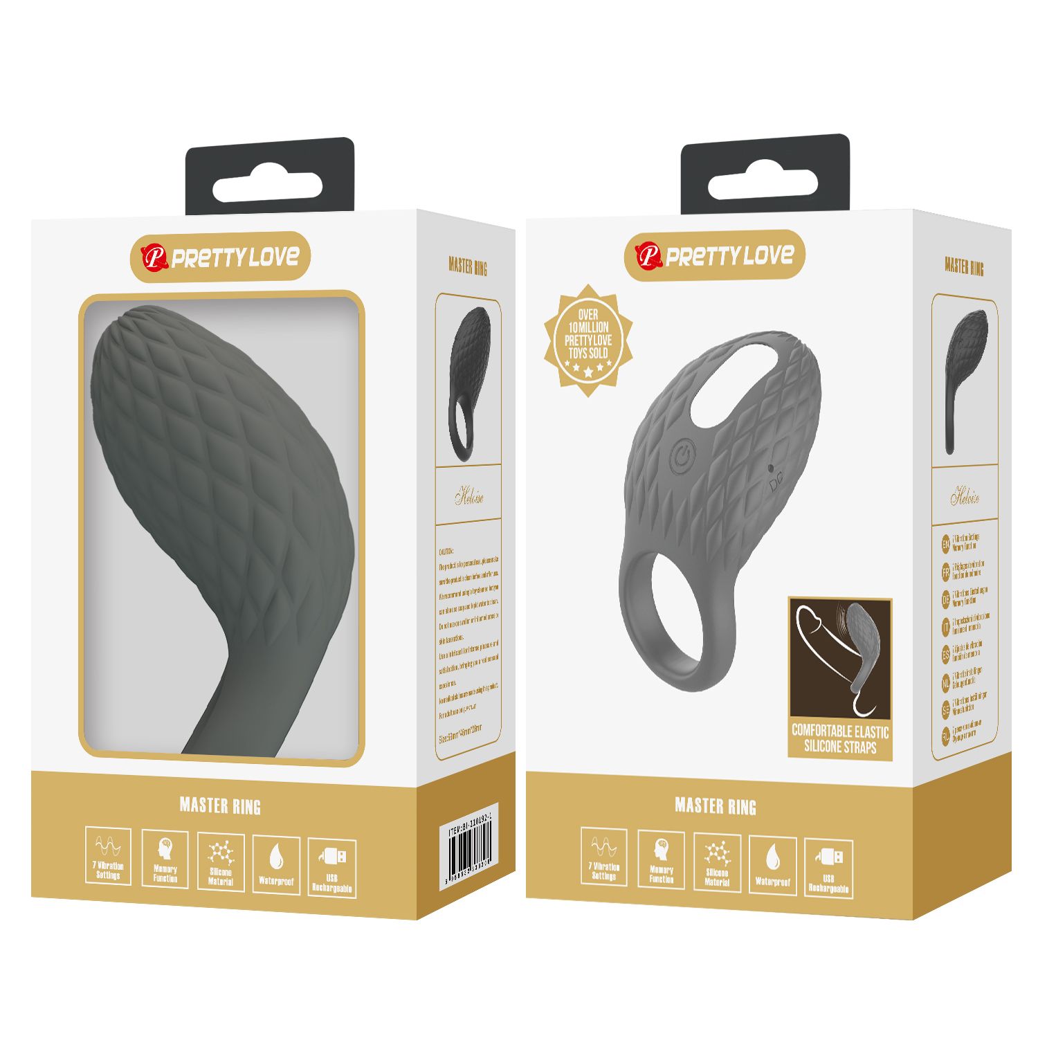 Серое эрекционное виброкольцо 5