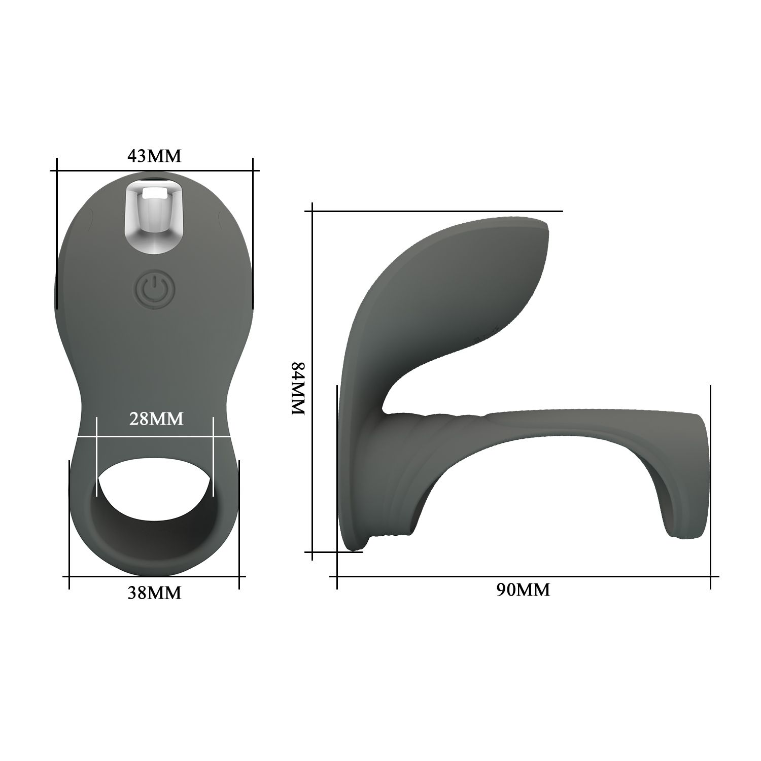 Серая насадка для пениса с вибростимуляцией 3