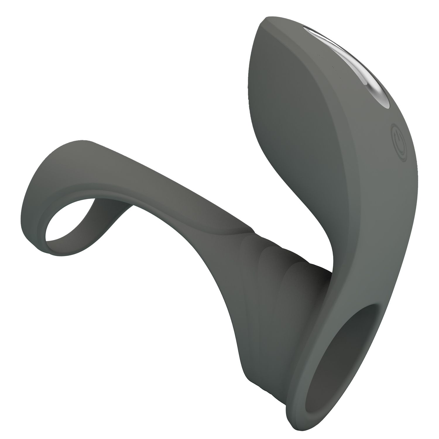 Серая насадка для пениса с вибростимуляцией 4