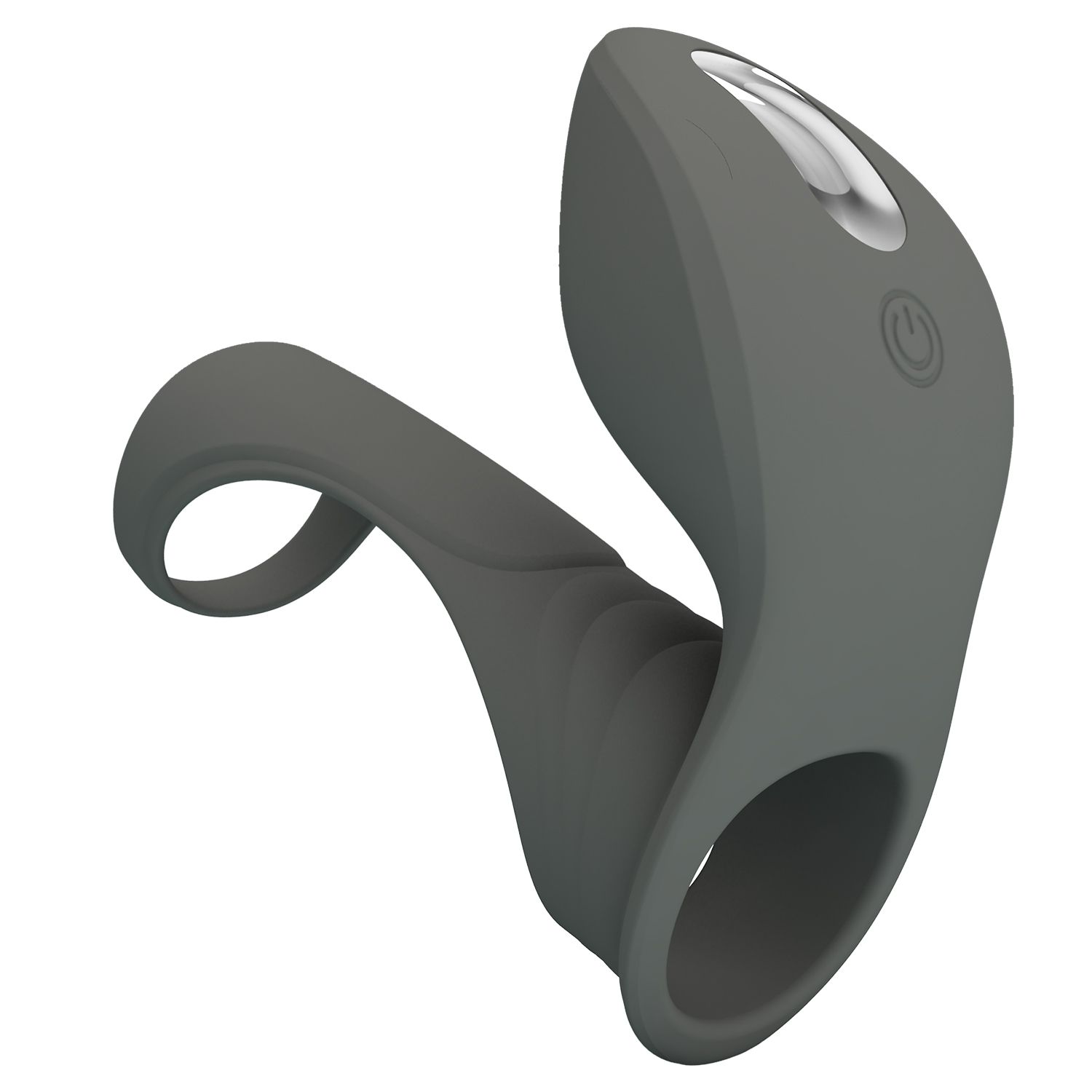 Серая насадка для пениса с вибростимуляцией 1