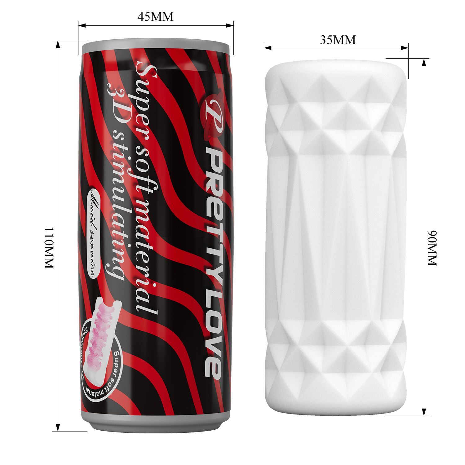 Белый компактный мастурбатор Maid Service в упаковке-банке 4