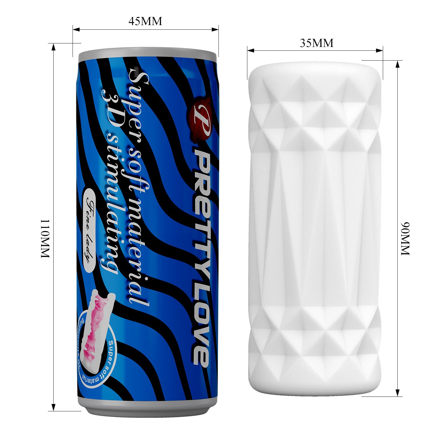 Белый компактный мастурбатор Fine Lady в упаковке-банке 3