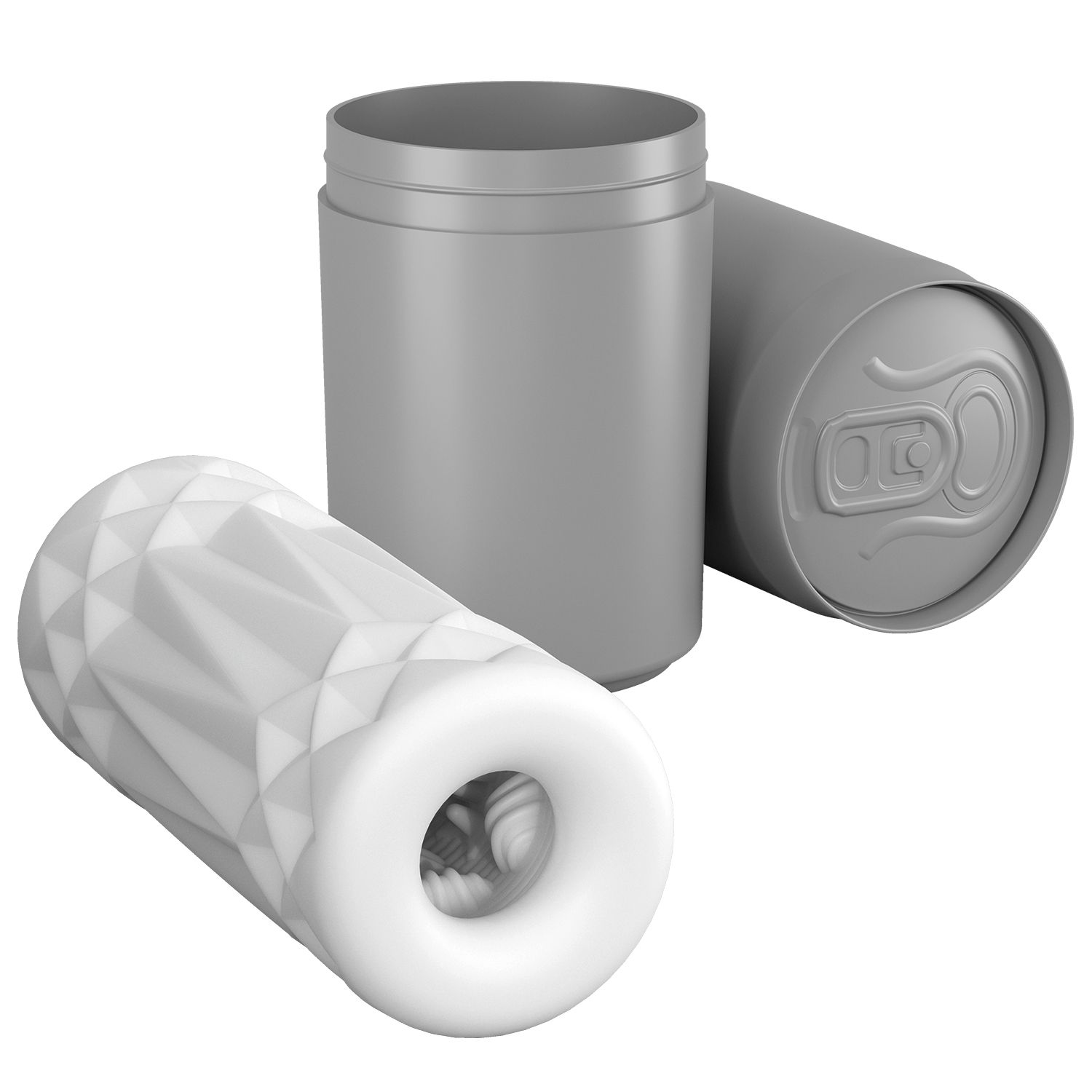 Белый компактный мастурбатор в упаковке-банке 3