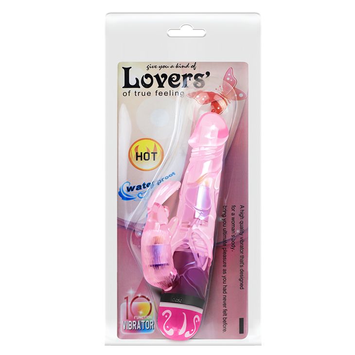 Розовый вибратор-кролик Lovers - 17,5 см. 6