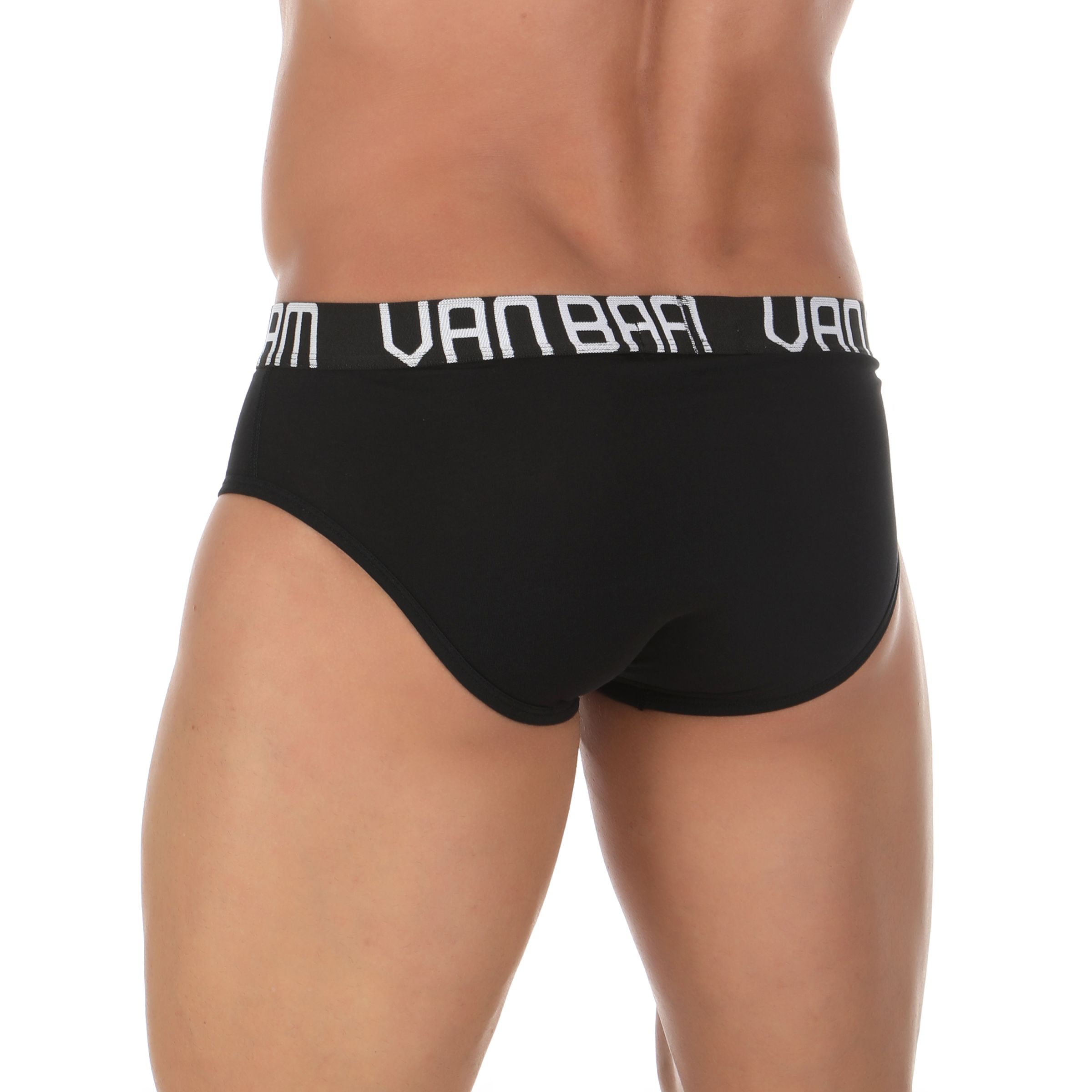 Черные хлопковые трусы-брифы на широкой резинке 2