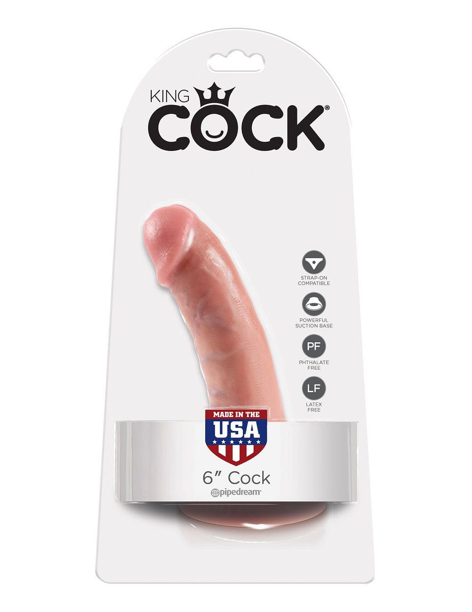 Телесный фаллоимитатор 6" Cock на присоске - 15,2 см. 4