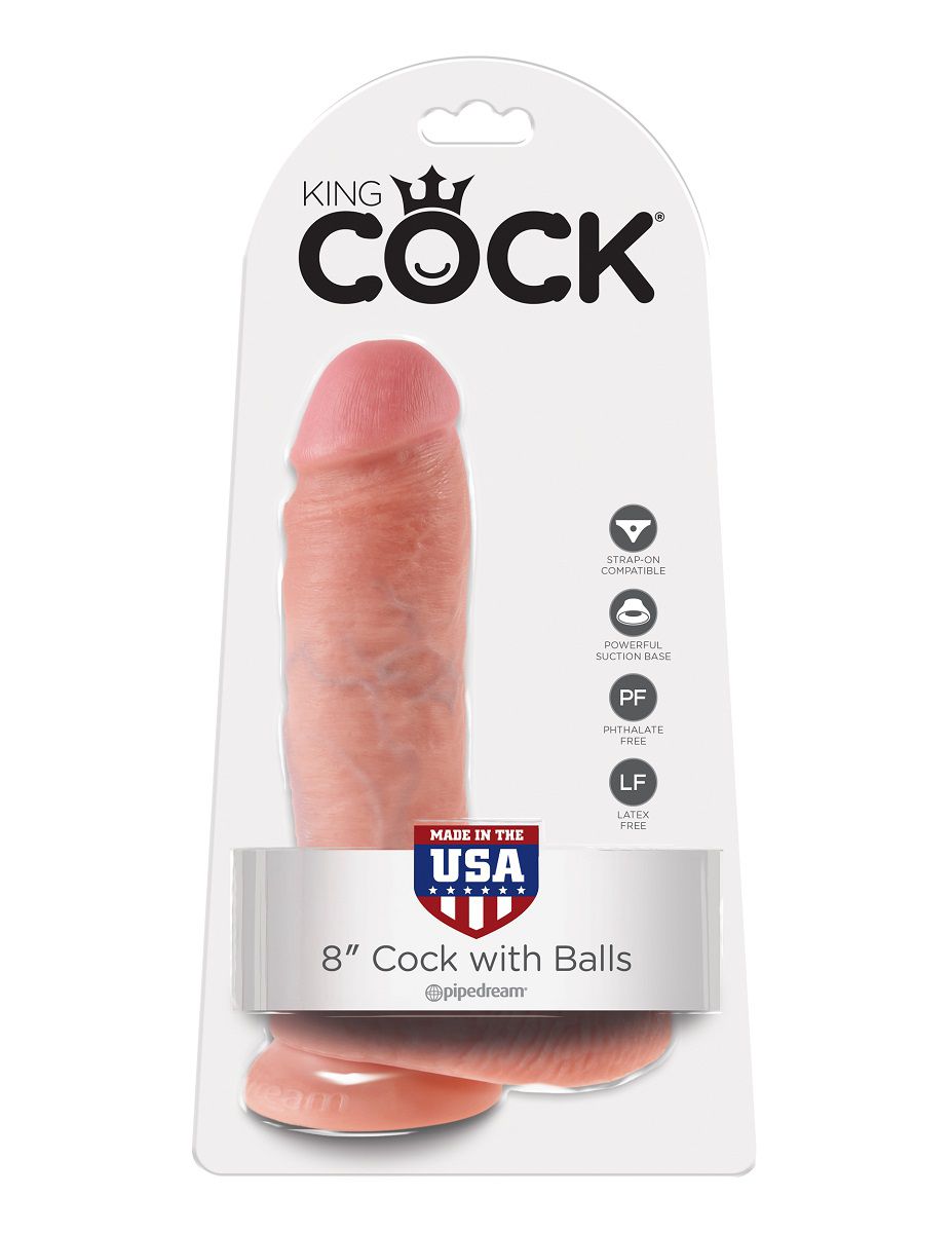 Телесный фаллоимитатор 8" Cock with Balls - 21,3 см. 5