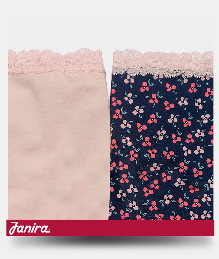 Набор из 2 трусиков-слипов Coquettes Haru - бежевых и синих в цветочек 3