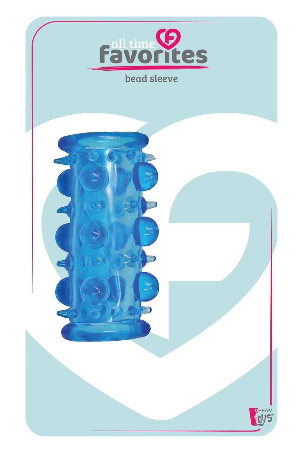 Голубая насадка с шипами и шишечками Bead Sleeve 2
