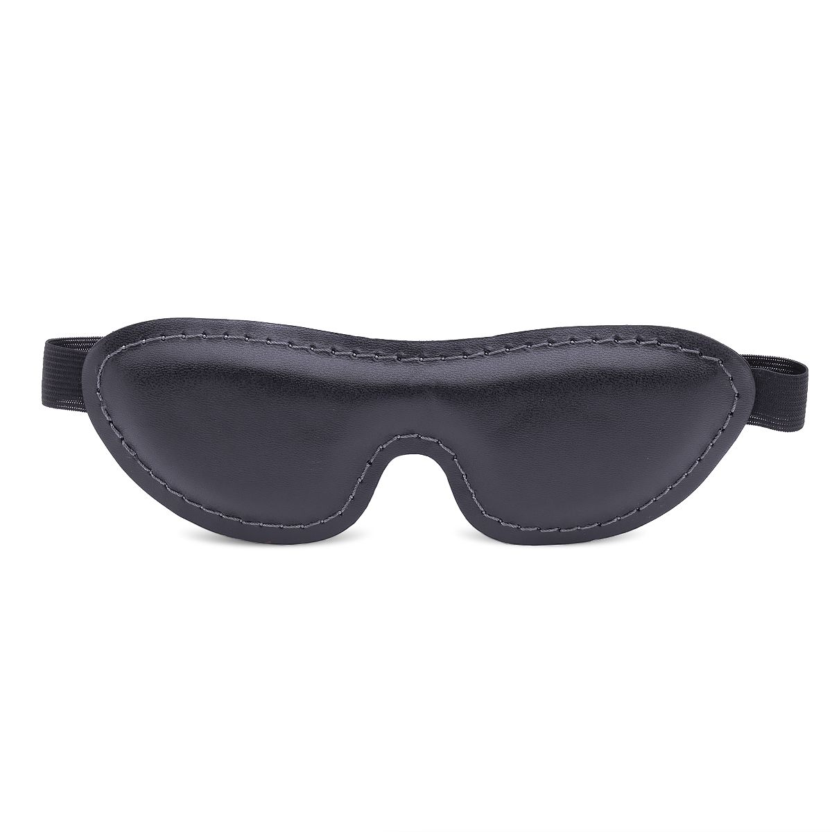 Черная мягкая закрытая маска из натуральной кожи 1