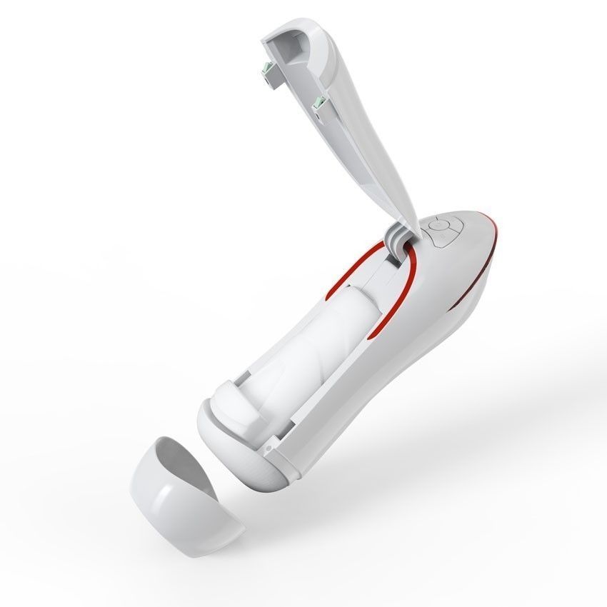 Белый вибромастурбатор со сжатием и голосовым сопровождением 13