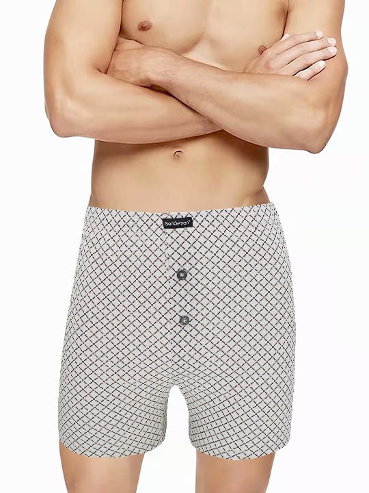 Хлопковые мужские трусы-боксеры с рисунком-сеткой 1