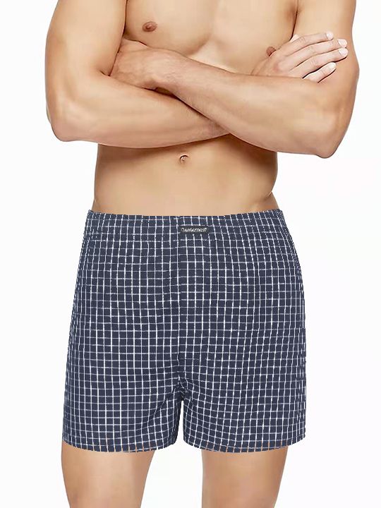 Темно-синие клетчатые трусы-боксеры 1