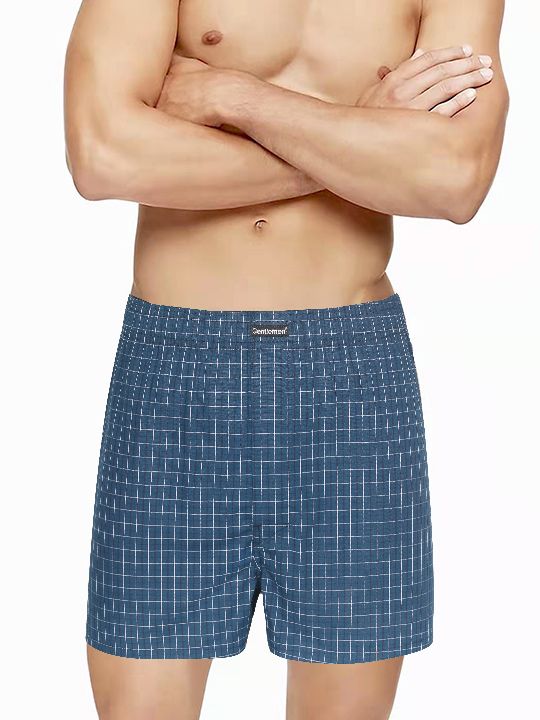 Хлопковые трусы-боксеры с рисунком-клеткой 1