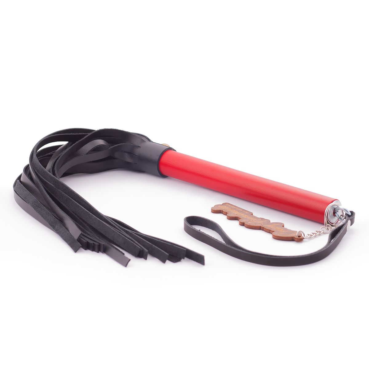 Черно-красная плеть из натуральной кожи - 52 см. 1