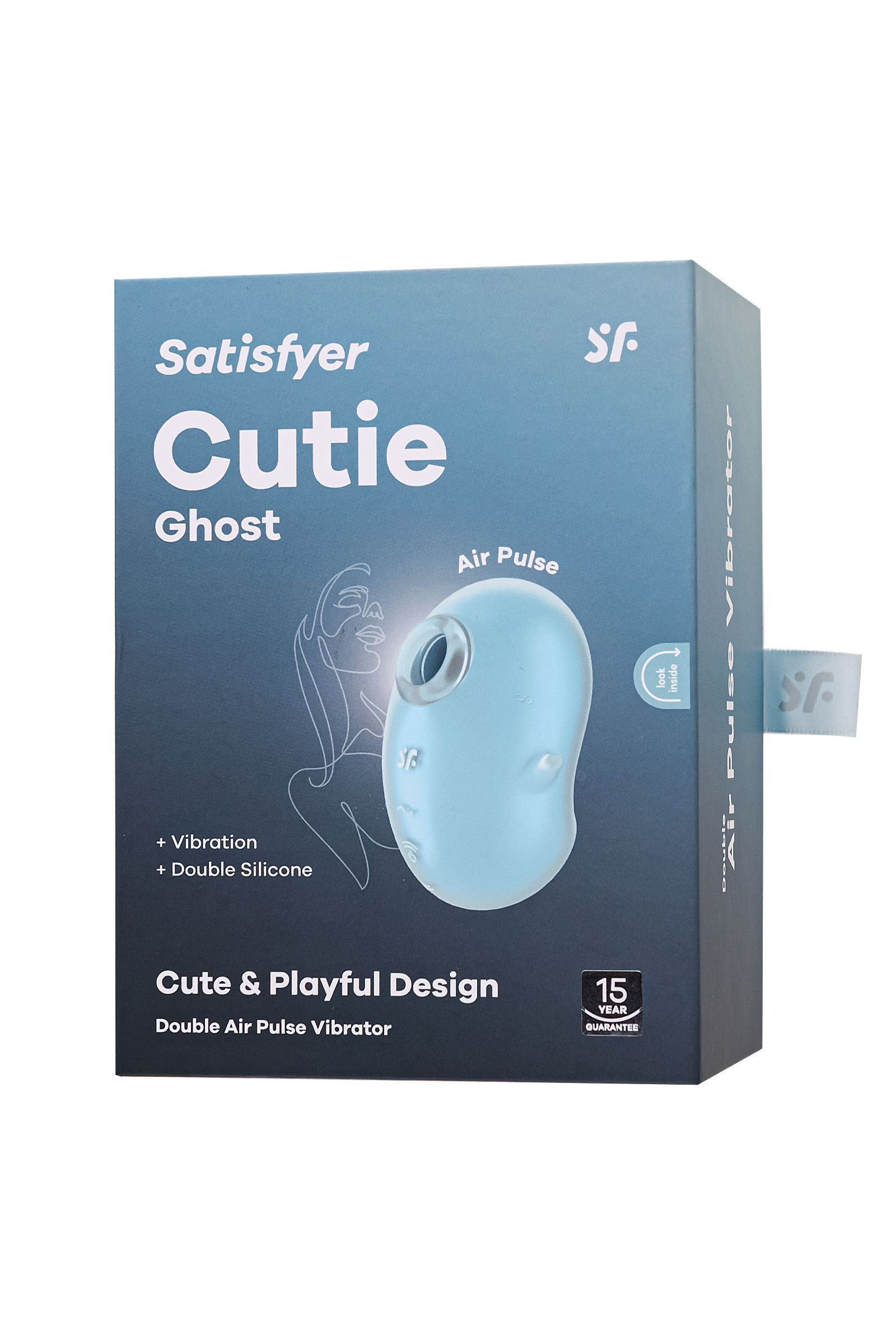 Голубой вакуум-волновой стимулятор клитора с вибрацией Cutie Ghost 7