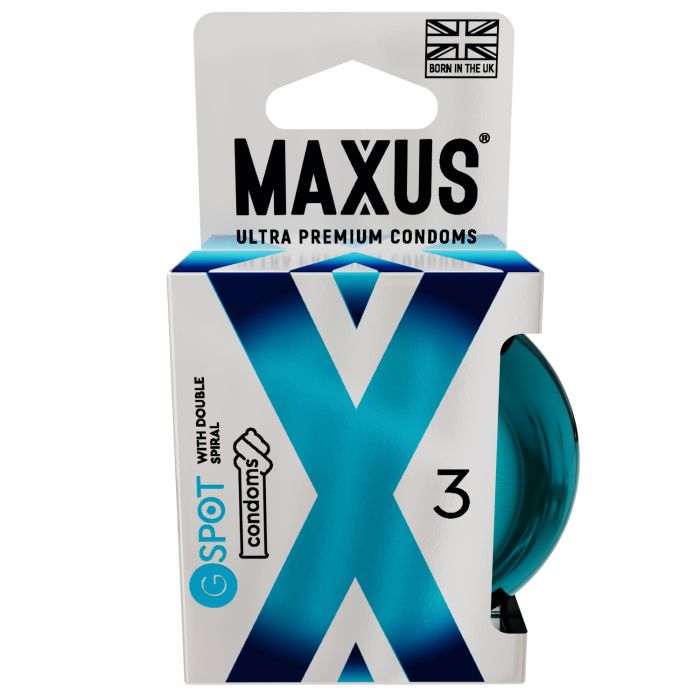 Презервативы Maxus G spot с двойной спиралью - 3 шт. 3