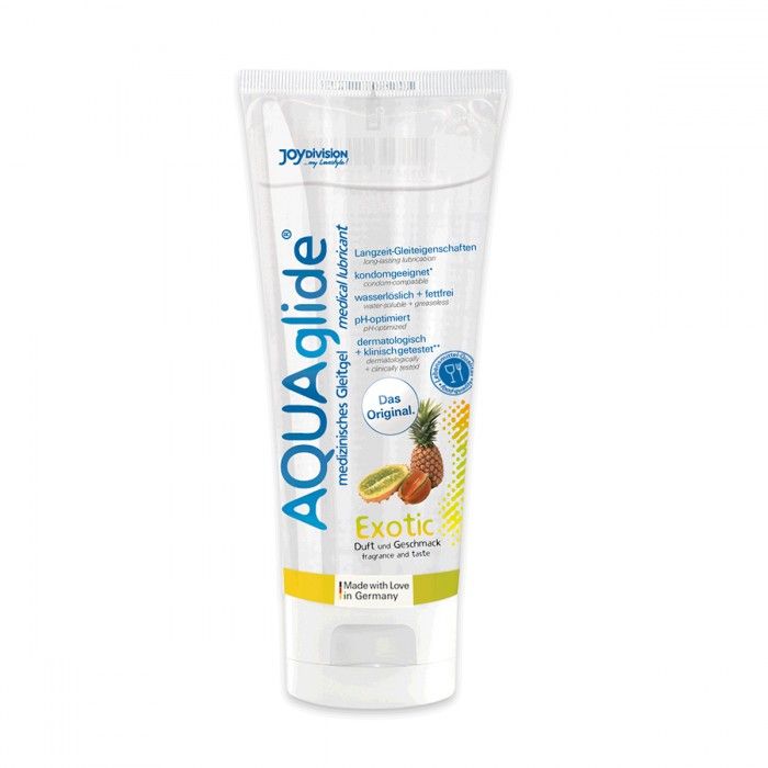 Гель-лубрикант на водной основе AQUAglide с ароматом экзотических фруктов - 100 мл. 1