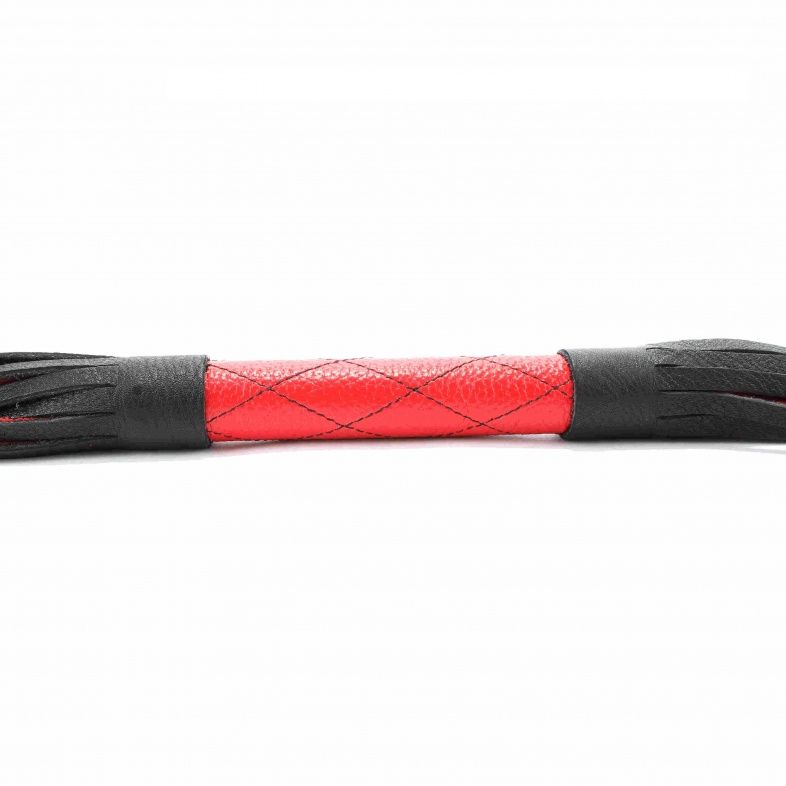 Красно-черная плетка из натуральной кожи - 60 см. 3