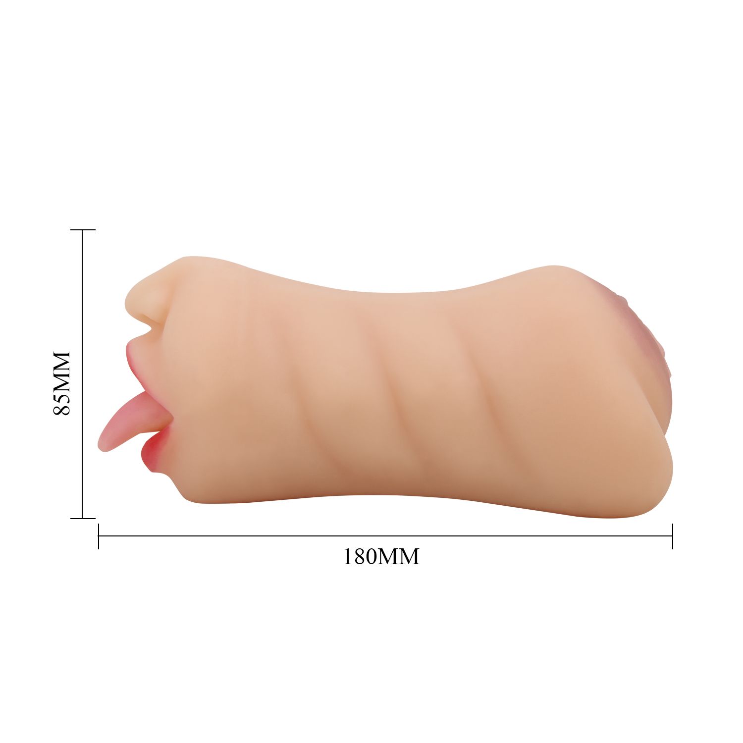 Телесный двусторонний мастурбатор Sarah - ротик и вагина 7