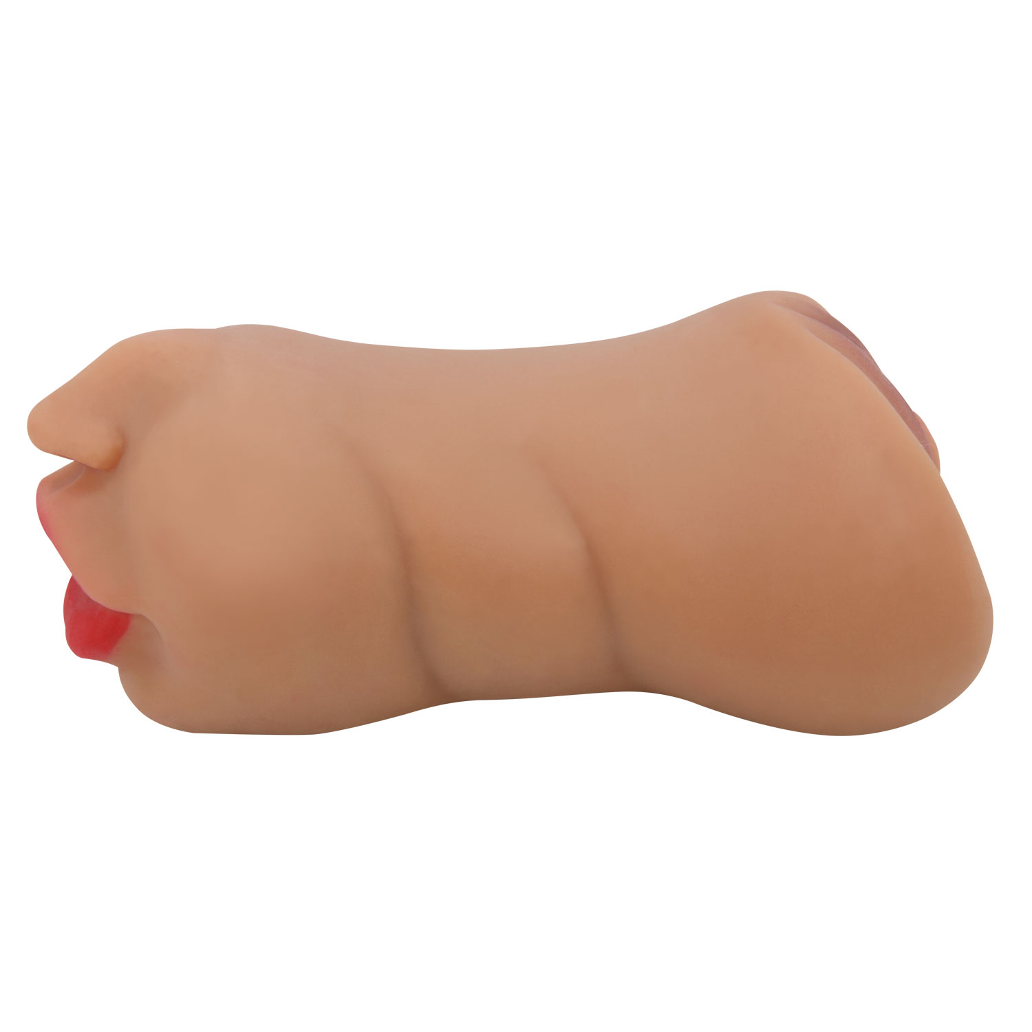 Темно-бежевый двусторонний мастурбатор Zoey - ротик и вагина 5