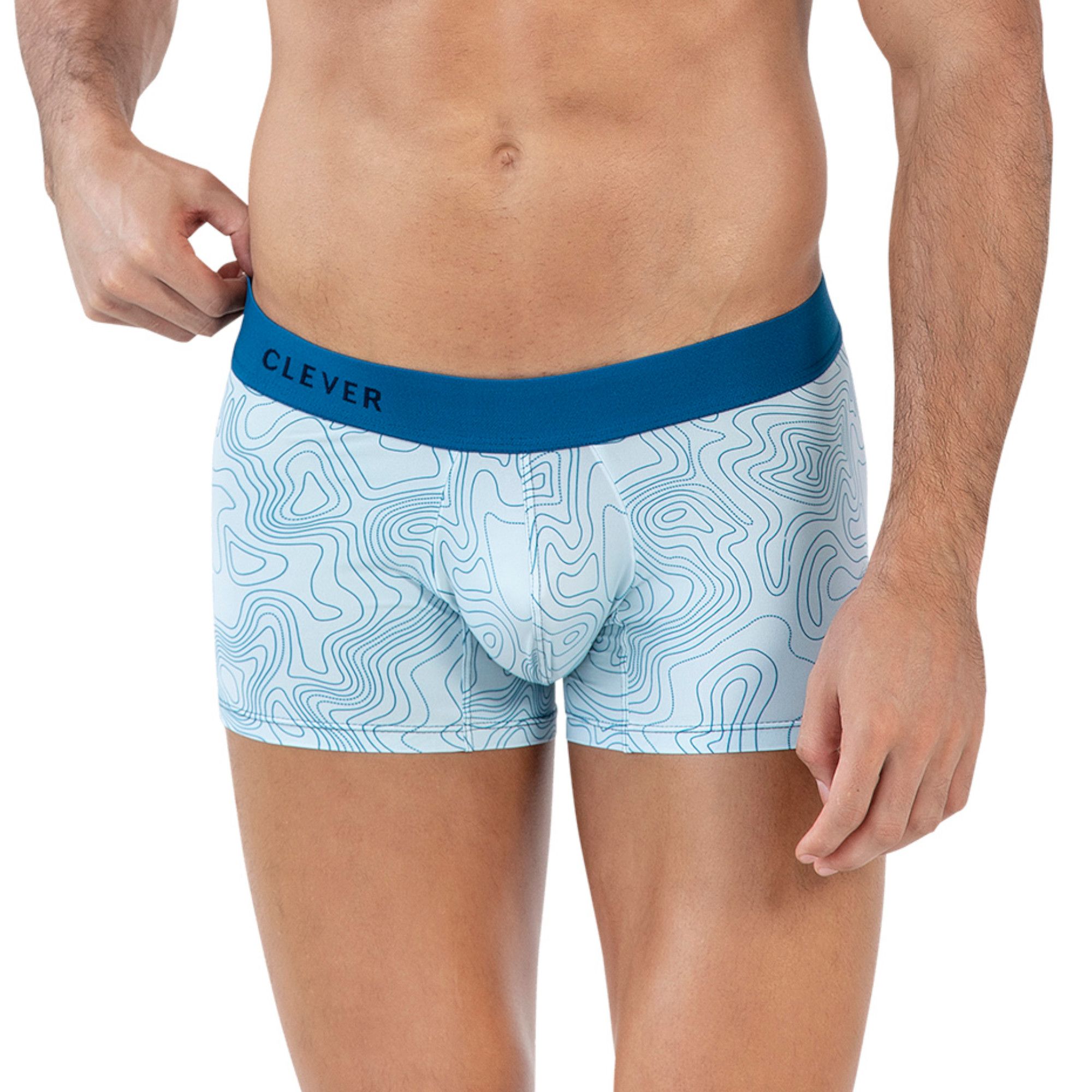 Голубые трусы-хипсы с принтом Emphatic Trunks 1