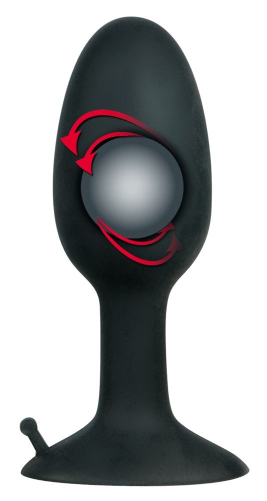 Полая анальная пробка с шариком Small Silicone Plug - 8 см. 2