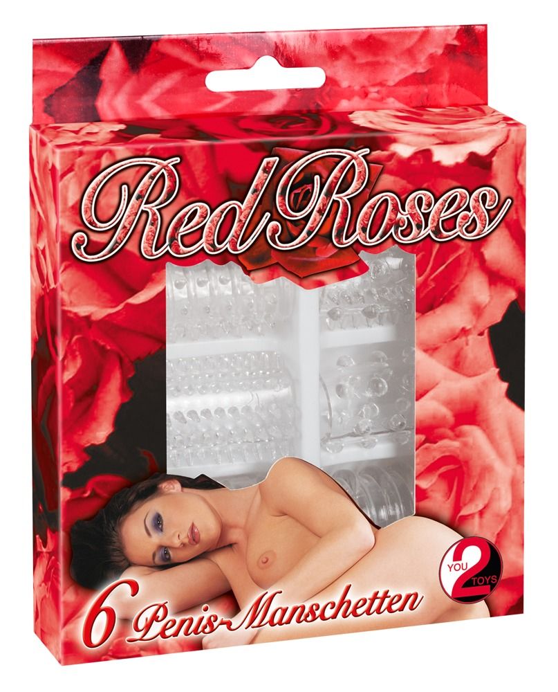 Набор из 6 насадок с шипиками Red Roses 2