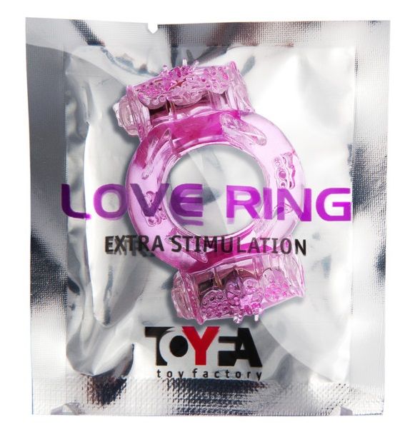 Розовое виброкольцо с двумя виброэлементами 2