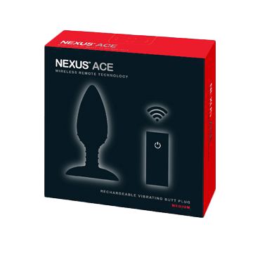 Чёрная вибровтулка NEXUS ACE MEDIUM с дистанционным управлением - 12 см. 3