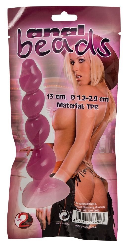 Фиолетовый анальный стимулятор-ёлочка Anal Beads - 13 см. 3