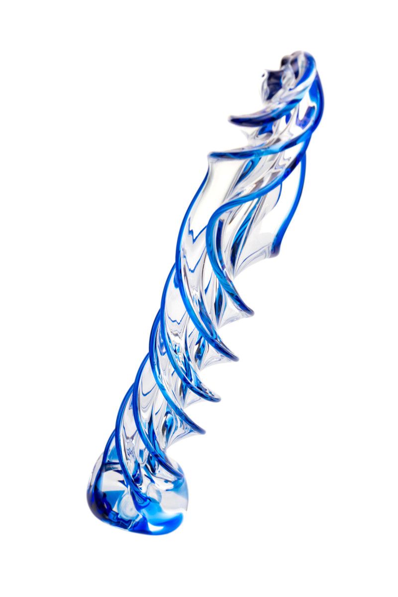 Прозрачный спиралевидный стимулятор из стекла - 18,5 см. 3