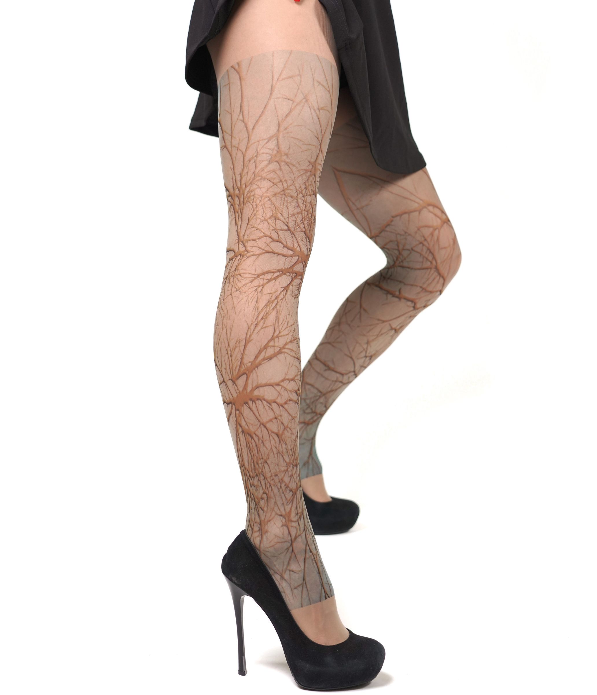 Колготки с принтом в виде ветвей 3