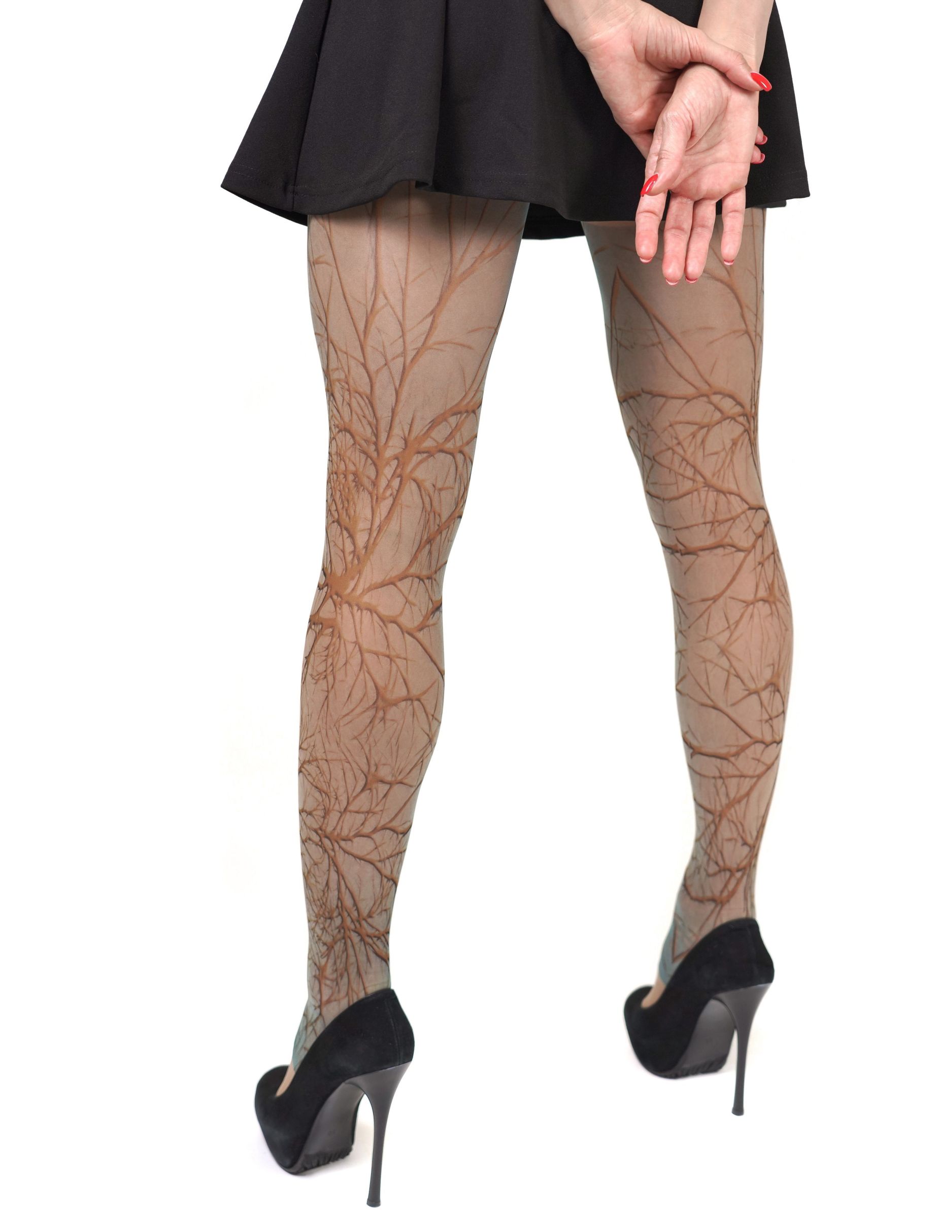 Колготки с принтом в виде ветвей 4