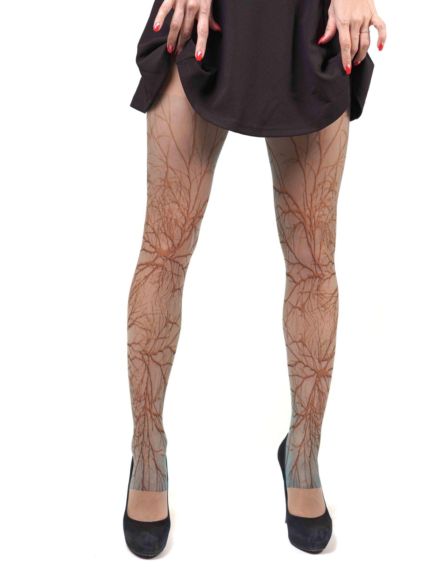Колготки с принтом в виде ветвей 5