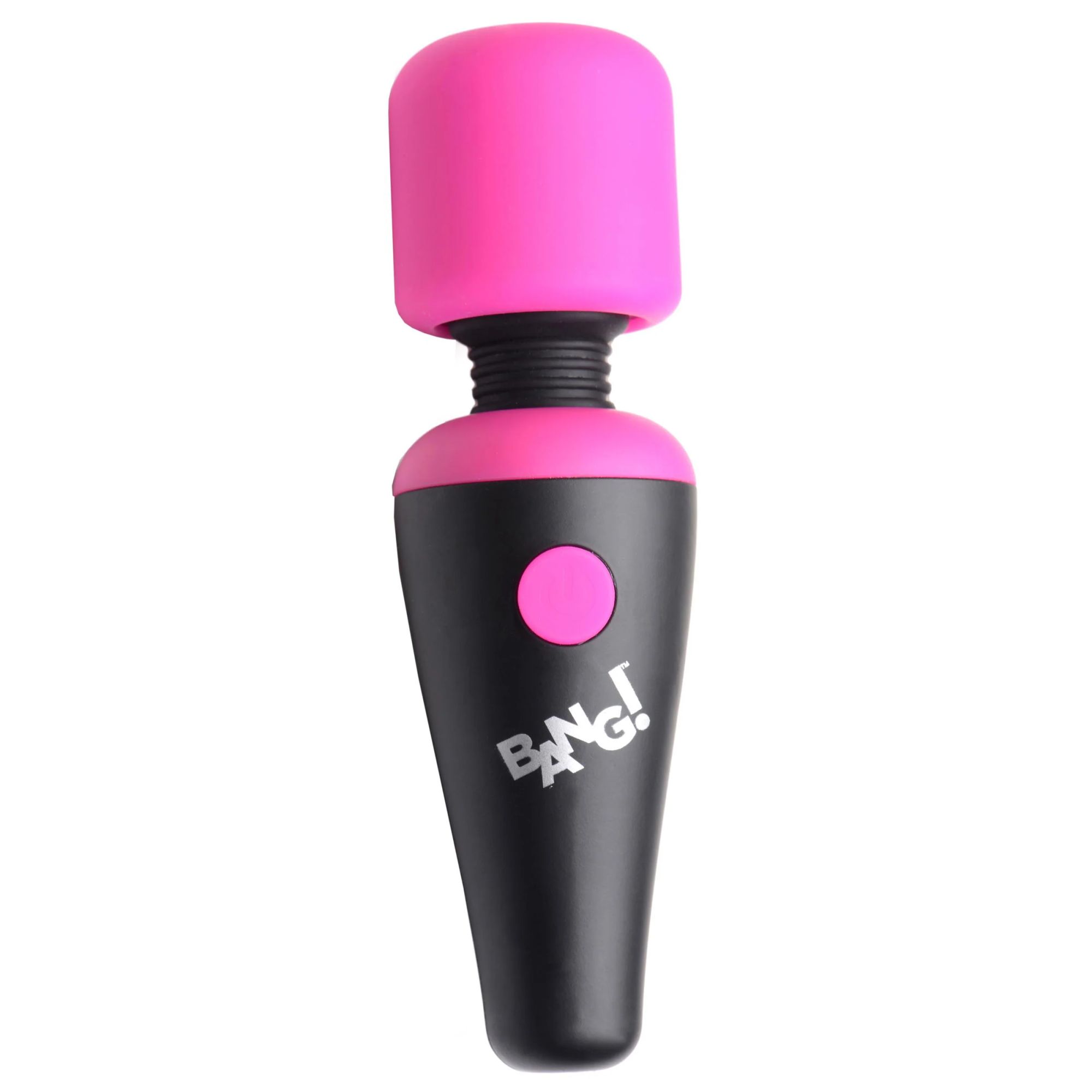 Розово-черный мини-вибромассажер 10X Vibrating Mini Silicone Wand 1
