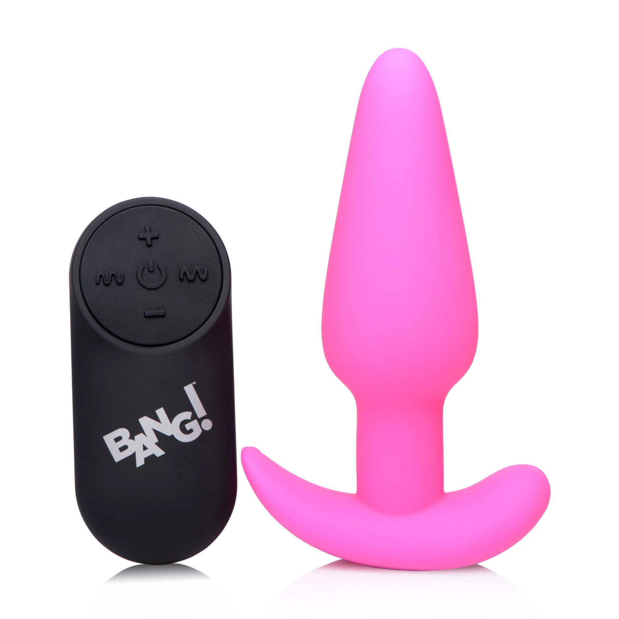 Розовая анальная вибропробка с пультом ДУ 21X Remote Control Vibrating Silicone Butt Plug - 10,4 см. 1