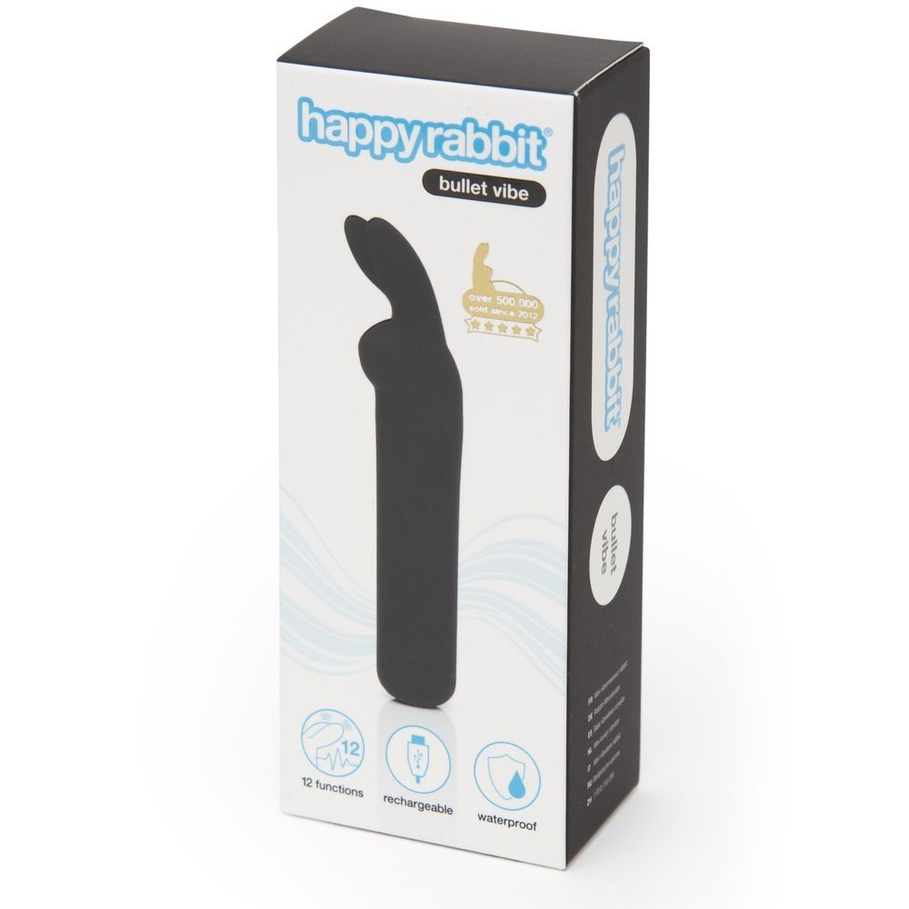 Черная вибропуля с ушками Rechargeable Rabbit Ears Bullet Vibrator 4